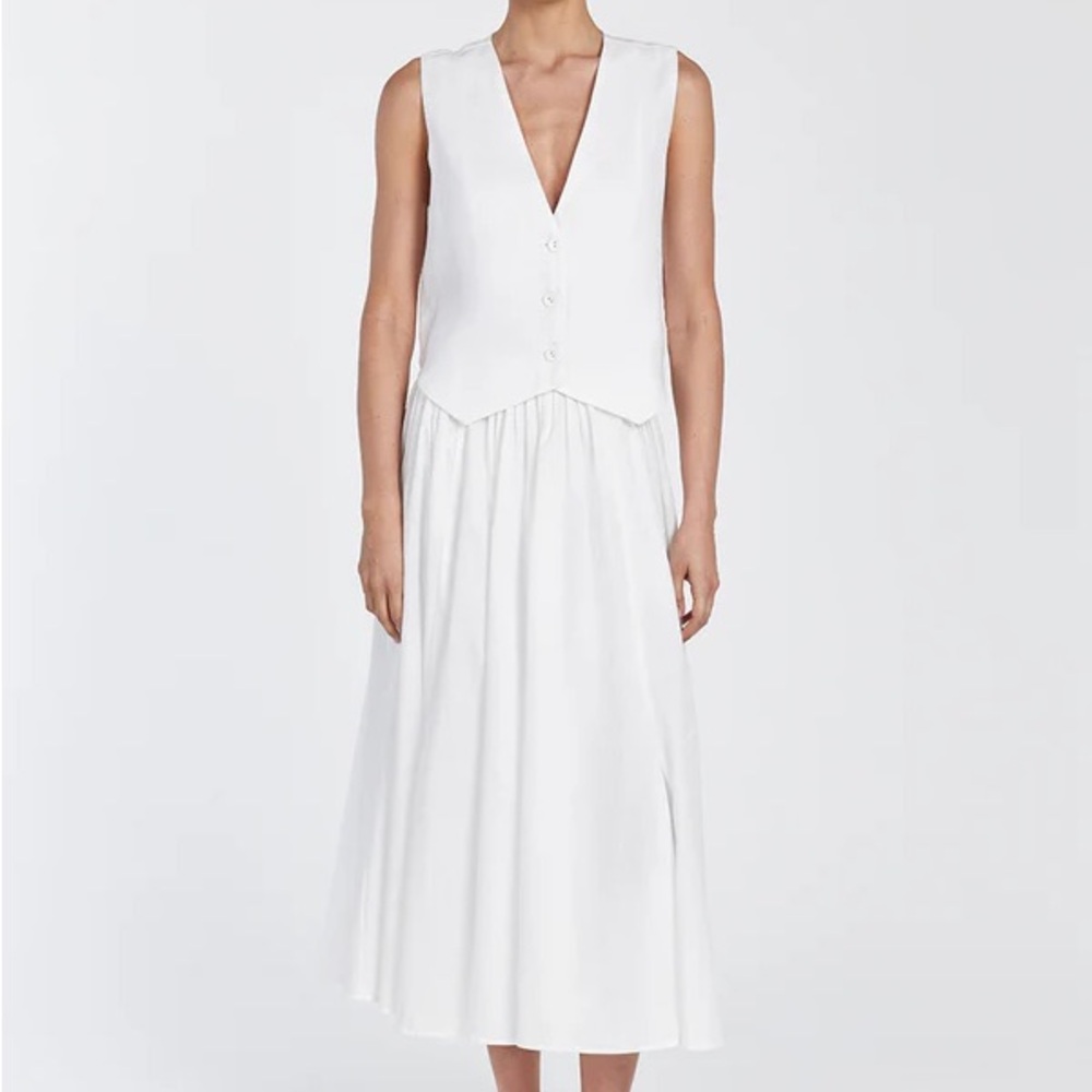 Dissh Banks White Linen Vest NWT